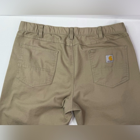 Carhartt Men's Force Relaxed Fit Elastic Back Khaki Tan Pants Size 38 X 34 - Picture 6 of 8